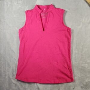 Ana Clare SPF 50 Active Golf Tennis Sleeveless Stretch Pink Top M Preppy